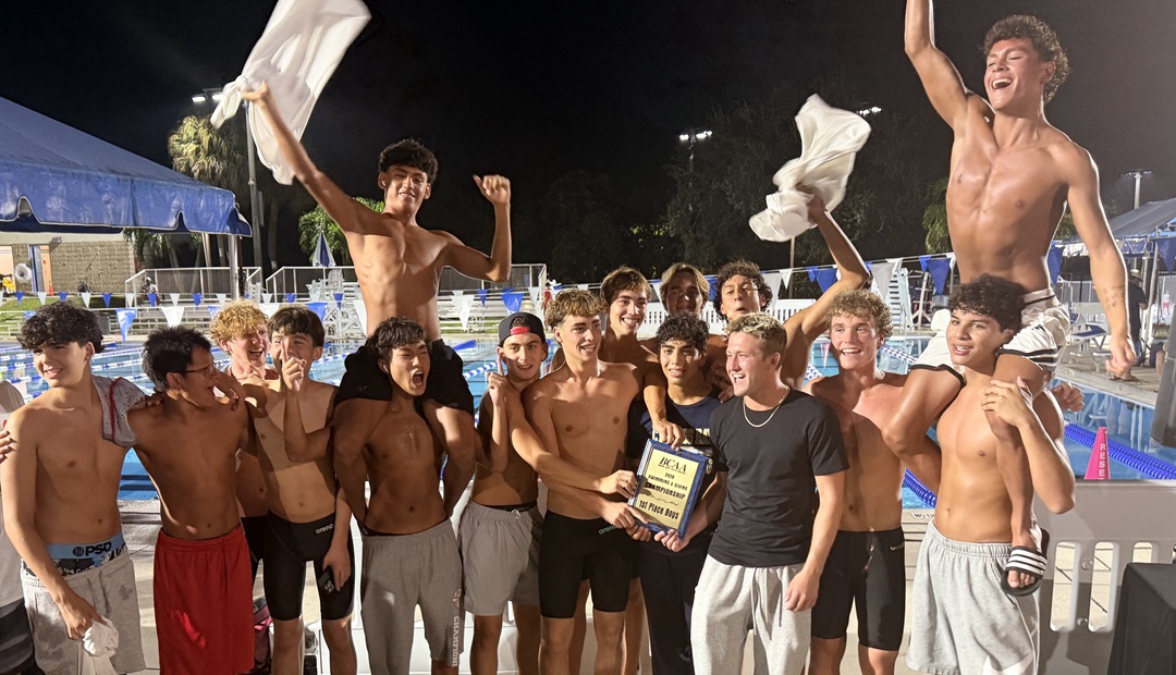 Noah Mejias Leads Cypress Bay Boys To BCAA Swimming Championship