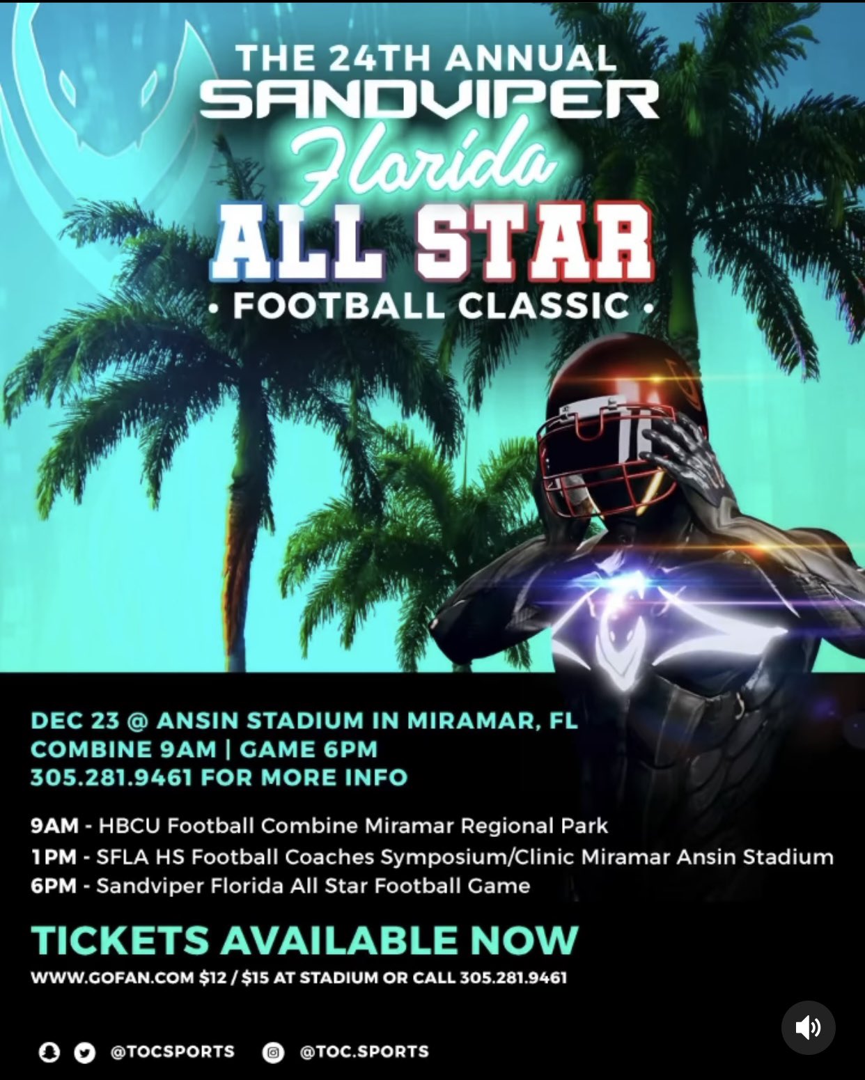 Sandviper Florida All-Star Football Game Celebrates 24th Year With Expansion To SW Florida
